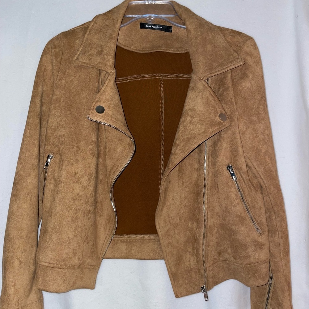 Faux suede Moto jacket